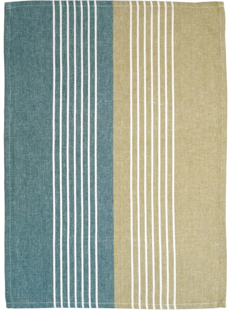 Asciugamano da cucina in cotone a righe bicolore Blu - Kiabi