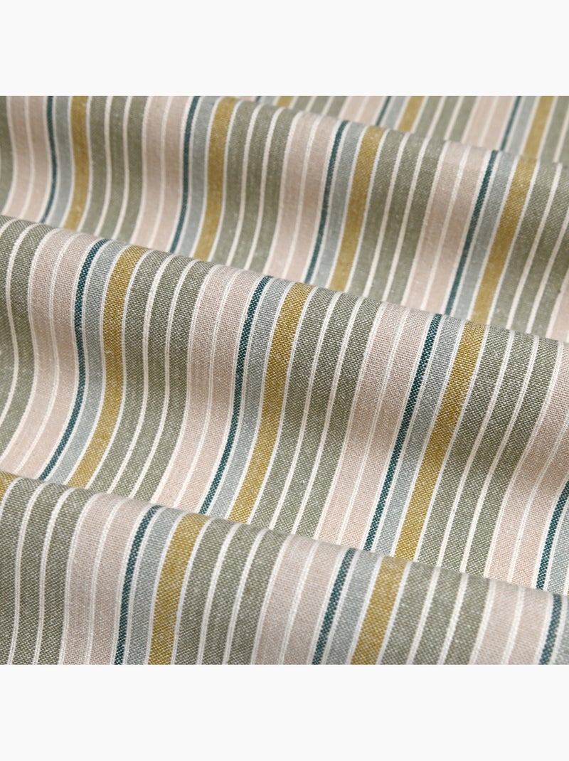 Asciugamano da cucina in cotone a righe intrecciate Cachi - Kiabi