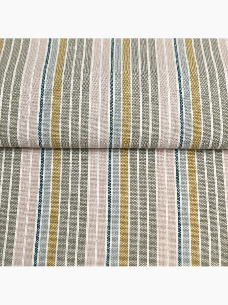 Asciugamano da cucina in cotone a righe intrecciate Cachi - Kiabi