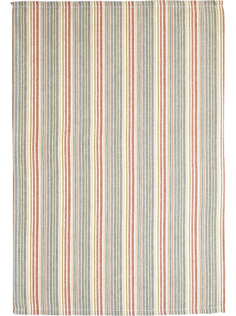 Asciugamano da cucina in cotone a righe intrecciate Rosso - Kiabi