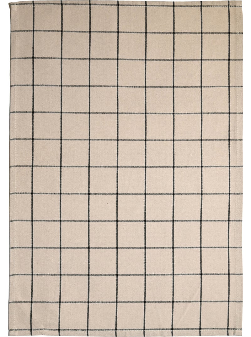 Asciugamano da cucina in cotone con motivo a quadri Beige - Kiabi