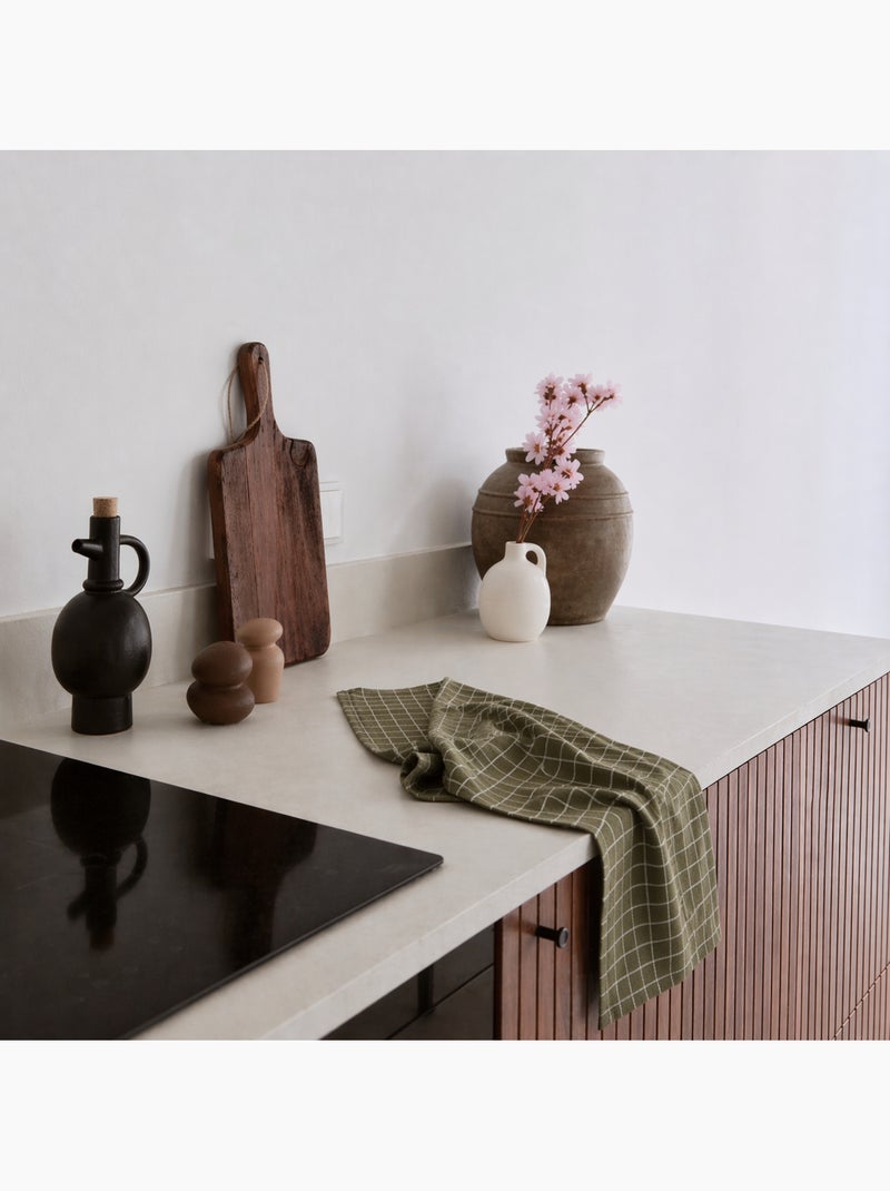 Asciugamano da cucina in cotone con motivo a quadri Cachi - Kiabi