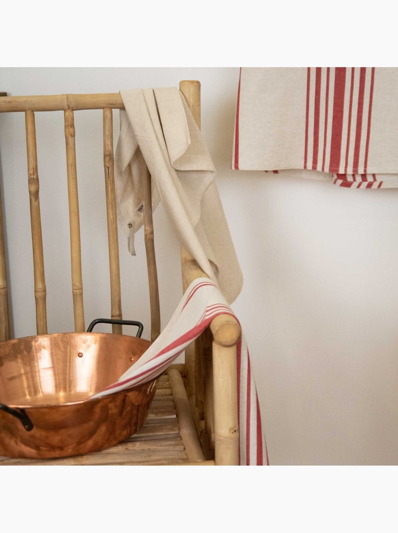 Asciugamano da cucina Polyline a righe Rosso - Kiabi