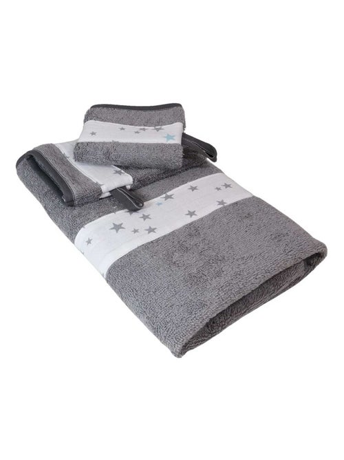 Asciugamano e 2 salviette in spugna di cotone ÉTOILE - Kiabi Asciugamano e 2 salviette in spugna di cotone ÉTOILE - Kiabi