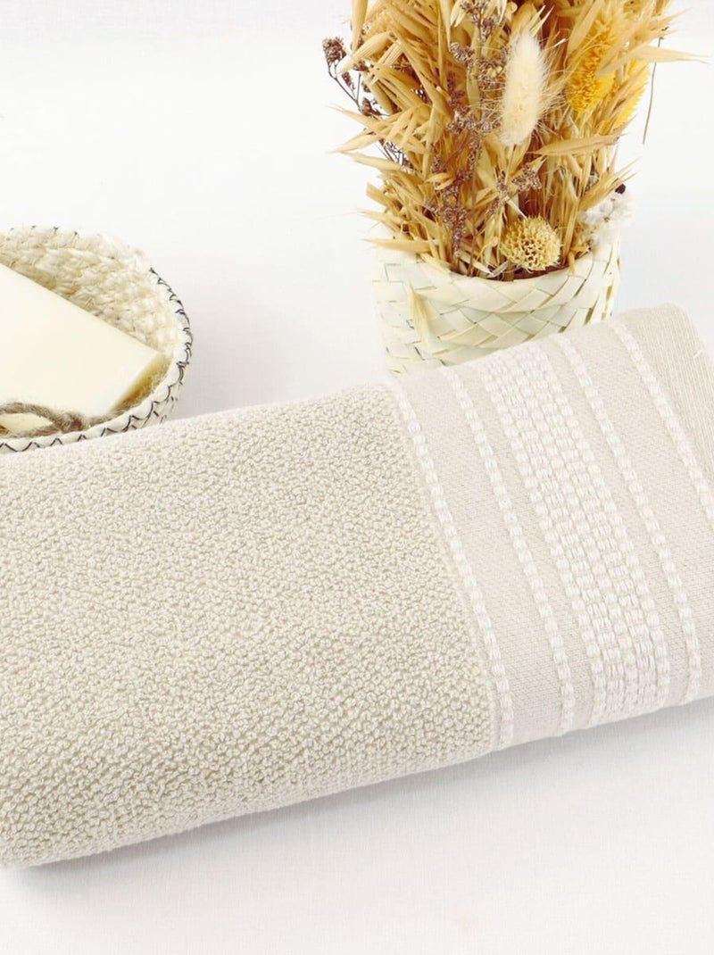 Asciugamano in cotone lino spugna LINA Beige - Kiabi