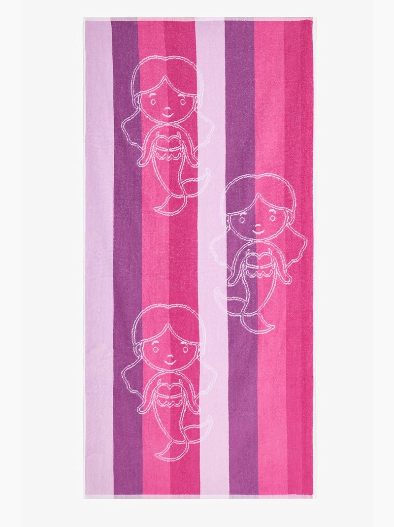 Asciugamano mare mermaid bambina penti Viola/Rosa - Kiabi