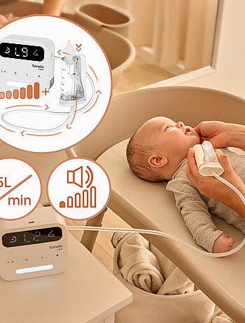 Aspiratore nasale elettrico LIONELO BabyAir Flow - 9 livelli regolabili - 3 ugelli - Silenzioso