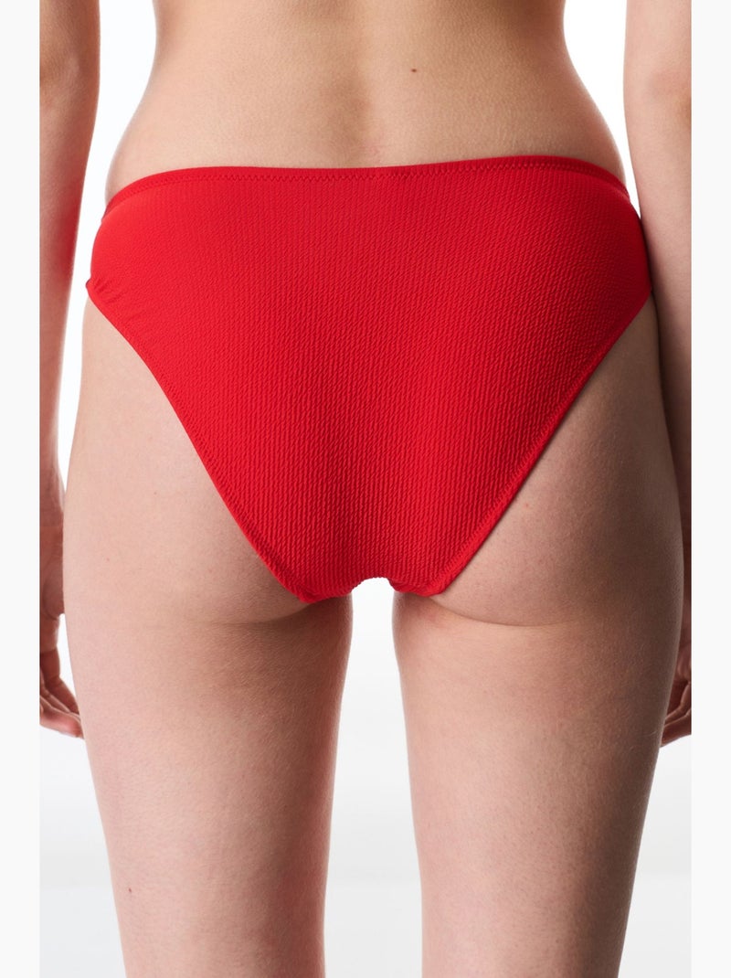 Astrid slip bikini a vita alta testurizzato penti Rosso - Kiabi