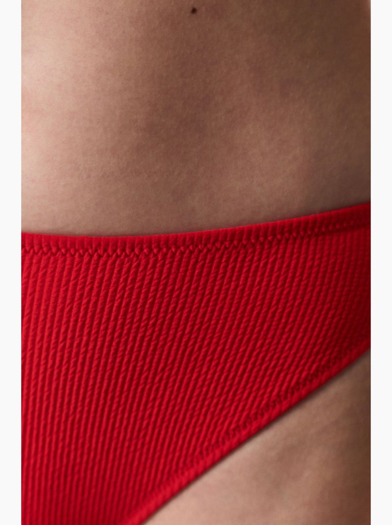 Astrid slip bikini a vita alta testurizzato penti Rosso - Kiabi