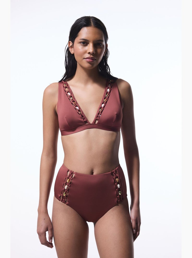 Astrid top bikini con scollo a v profondo penti Rosa antico - Kiabi
