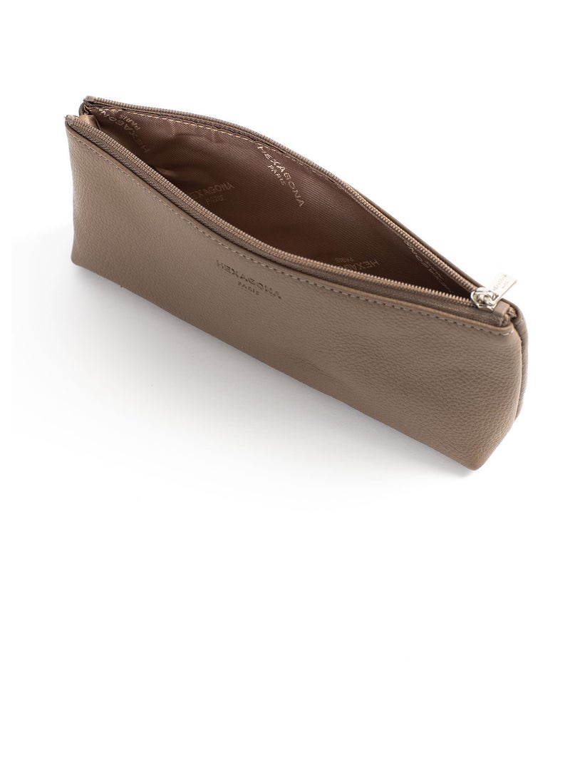 Astuccio - pelle confort hexagona Marrone glacé - Kiabi