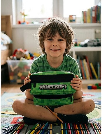 Astuccio 2 tasche minecraft mojang studios