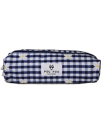 Astuccio bambina 2 scomparti POL FOX Daisy blu navy motivo margherita