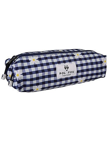 Astuccio bambina 2 scomparti POL FOX Daisy blu navy motivo margherita
