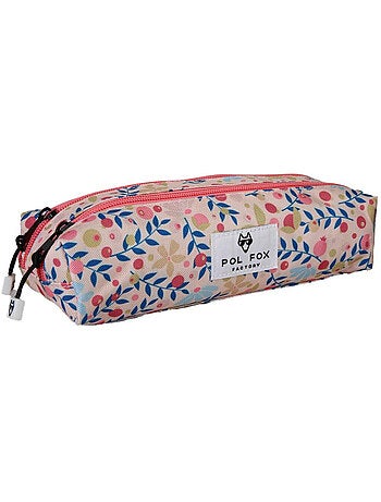 Astuccio bambina 2 scomparti POL FOX Happy Blush rosa motivo fiore
