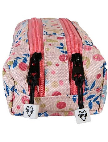 Astuccio bambina 2 scomparti POL FOX Happy Blush rosa motivo fiore
