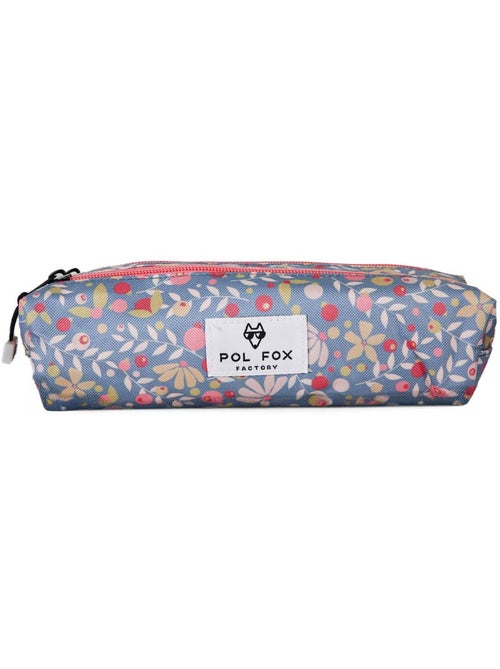 Astuccio bambina 2 scomparti POL FOX Happy Jean blu navy motivo fiore - Kiabi