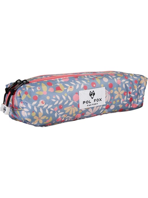 Astuccio bambina 2 scomparti POL FOX Happy Jean blu navy motivo fiore - Kiabi