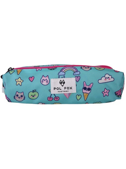 Astuccio bambina 2 scomparti POL FOX Kawai blu motivi kawaii - Kiabi Astuccio bambina 2 scomparti POL FOX Kawai blu motivi kawaii - Kiabi