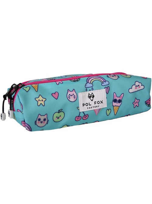 Astuccio bambina 2 scomparti POL FOX Kawai blu motivi kawaii - Kiabi Astuccio bambina 2 scomparti POL FOX Kawai blu motivi kawaii - Kiabi