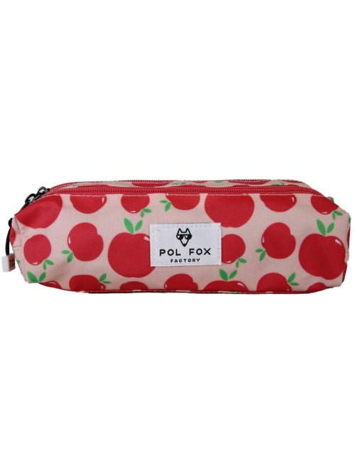 Astuccio bambina 2 scomparti POL FOX Pompom rosa e rosso motivo mela - Kiabi Astuccio bambina 2 scomparti POL FOX Pompom rosa e rosso motivo mela - Kiabi