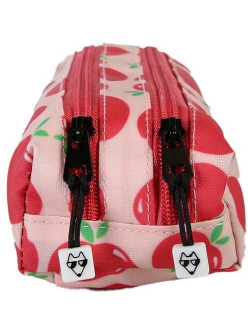 Astuccio bambina 2 scomparti POL FOX Pompom rosa e rosso motivo mela - Kiabi Astuccio bambina 2 scomparti POL FOX Pompom rosa e rosso motivo mela - Kiabi