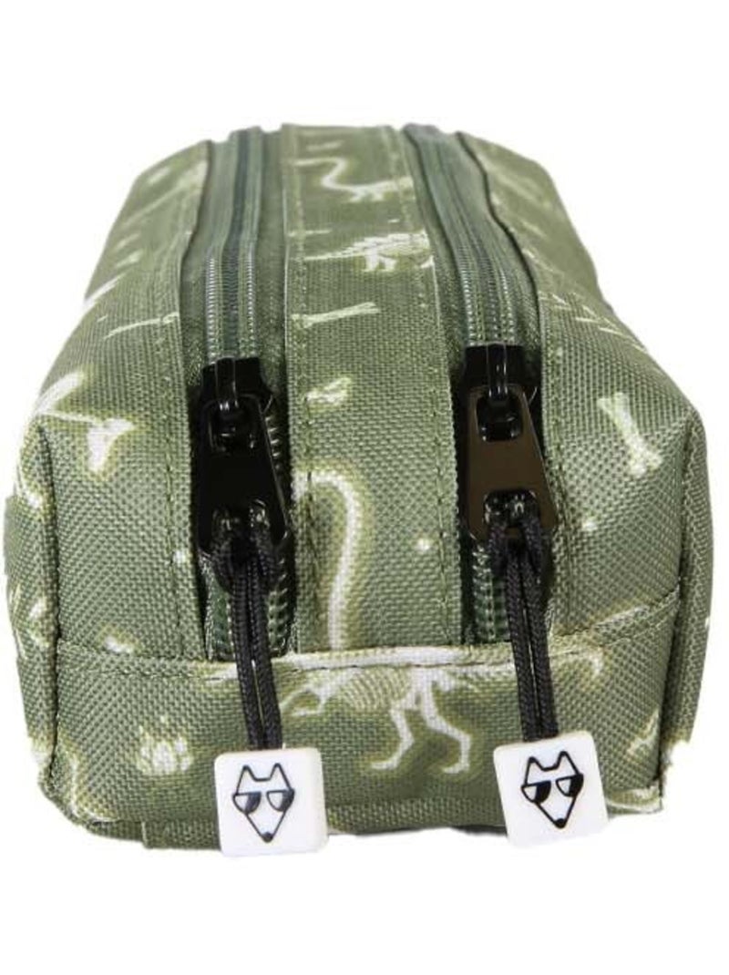 Astuccio bambino 2 scomparti POL FOX Jurassic verde motivo dinosauro Verde - Kiabi