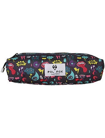 Astuccio bambino 2 scomparti POL FOX Rider blu motivi divertenti