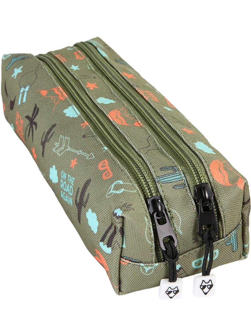 Astuccio bambino 2 scomparti POL FOX Road Trip verde motivo van e avventura Verde - Kiabi