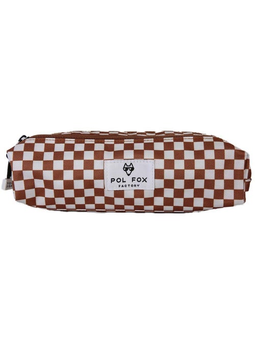 Astuccio bambino 2 scomparti POL FOX Skate marrone motivo quadri - Kiabi Astuccio bambino 2 scomparti POL FOX Skate marrone motivo quadri - Kiabi