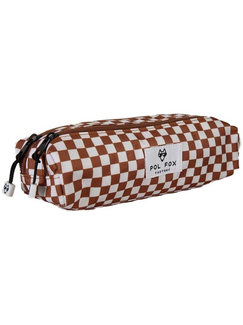 Astuccio bambino 2 scomparti POL FOX Skate marrone motivo quadri - Kiabi Astuccio bambino 2 scomparti POL FOX Skate marrone motivo quadri - Kiabi