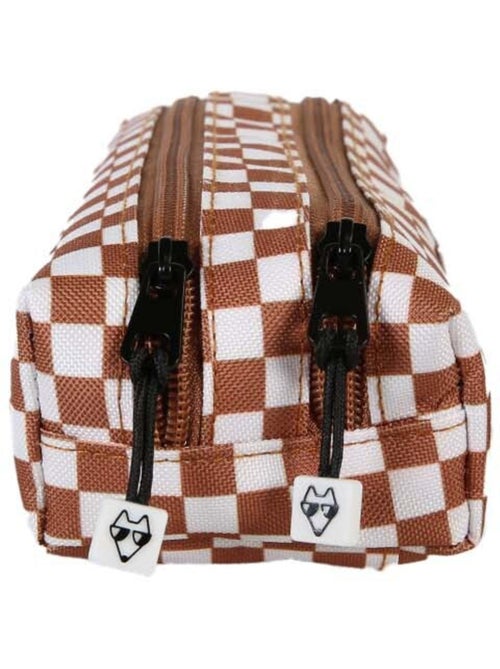 Astuccio bambino 2 scomparti POL FOX Skate marrone motivo quadri - Kiabi Astuccio bambino 2 scomparti POL FOX Skate marrone motivo quadri - Kiabi