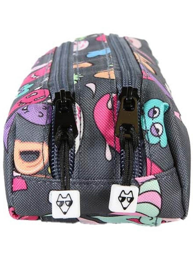 Astuccio bambino 2 scomparti POL FOX Street Art grigio motivi graffiti Grigio - Kiabi