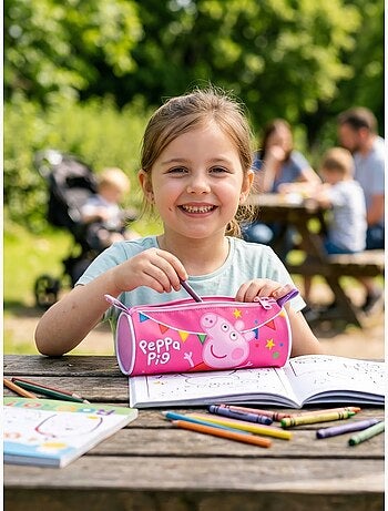 Astuccio cilindrico 21 cm in poliestere peppa pig
