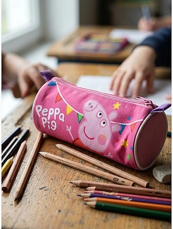 Astuccio cilindrico 21 cm in poliestere peppa pig