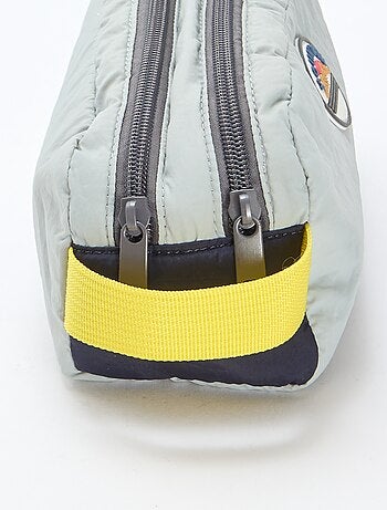 Trousse color block a doppio scomparto