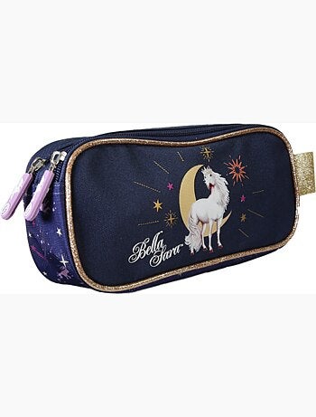 Astuccio rettangolare bambina doppio scomparto BELLA SERRA blu notte