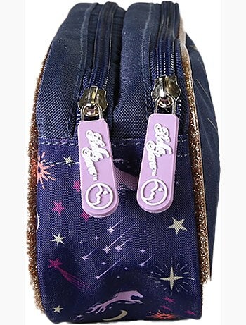 Astuccio rettangolare bambina doppio scomparto BELLA SERRA blu notte