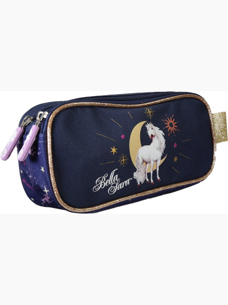 Astuccio rettangolare bambina doppio scomparto BELLA SERRA blu notte Blu notte - Kiabi