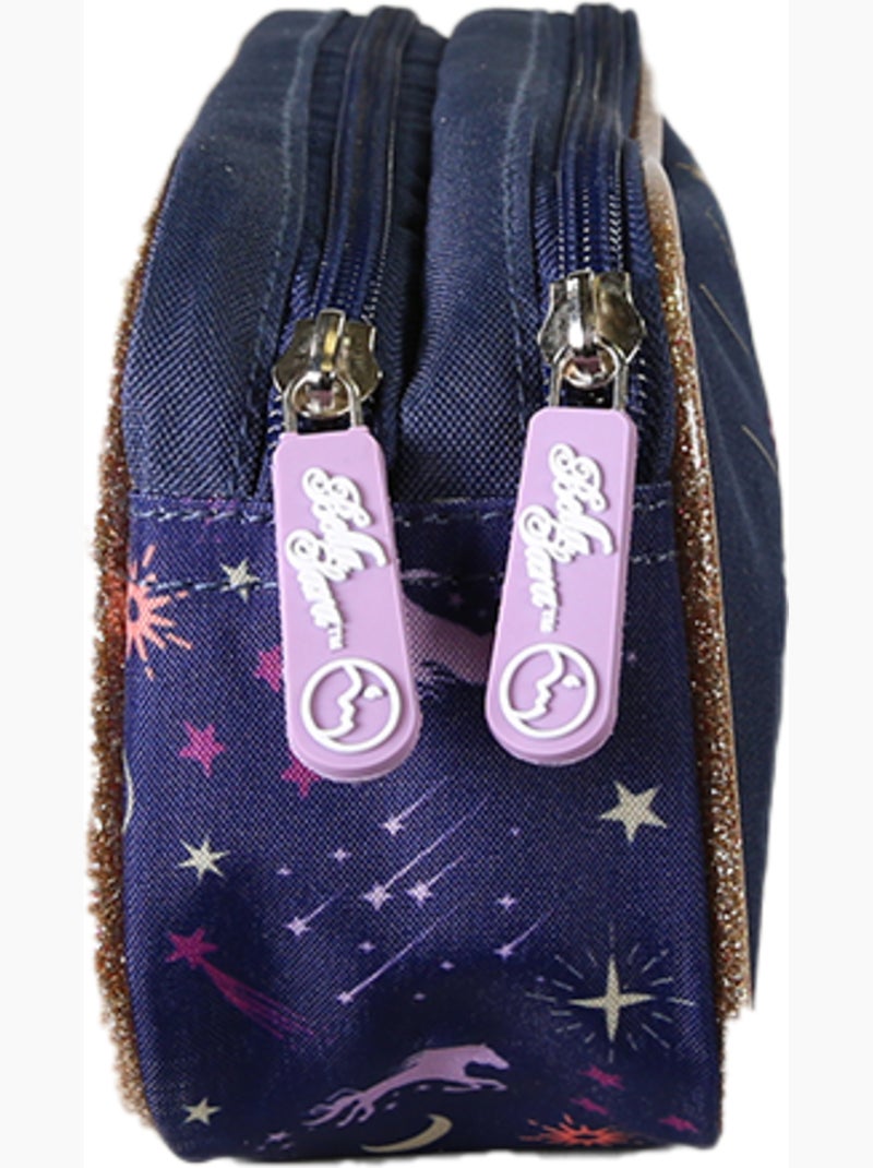 Astuccio rettangolare bambina doppio scomparto BELLA SERRA blu notte Blu notte - Kiabi