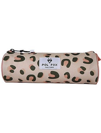 Astuccio rotondo bambina POL FOX Crush rosa motivo leopardo