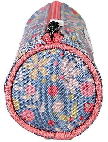 Astuccio rotondo bambina POL FOX Happy Jean blu navy motivo fiore