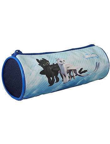 Astuccio rotondo bambino DRAGONS blu 1 scomparto