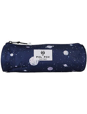 Astuccio rotondo bambino POL FOX Cosmo blu navy motivo pianeti