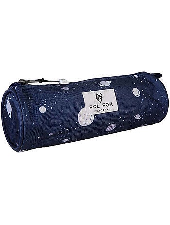 Astuccio rotondo bambino POL FOX Cosmo blu navy motivo pianeti