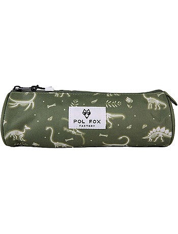 Astuccio rotondo bambino POL FOX Jurassic verde motivo dinosauro