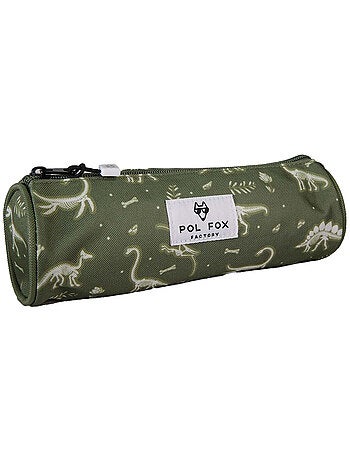 Astuccio rotondo bambino POL FOX Jurassic verde motivo dinosauro