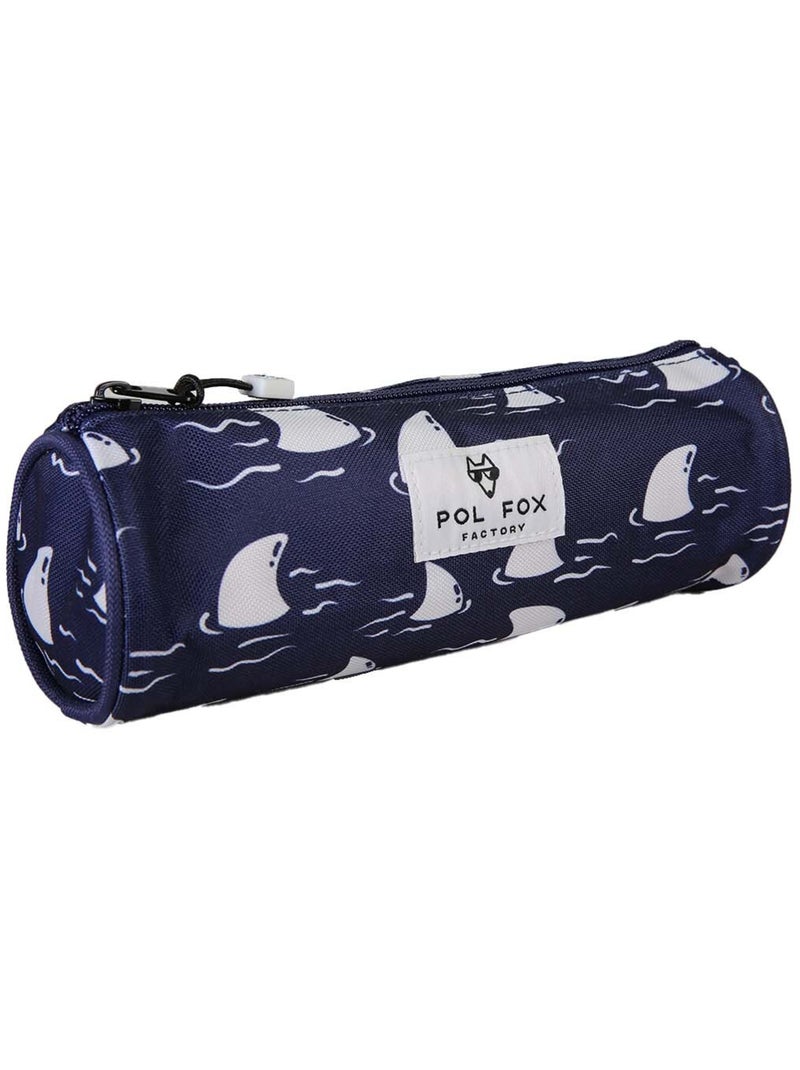 Astuccio rotondo bambino POL FOX Shark blu navy motivo squalo Blu marino - Kiabi