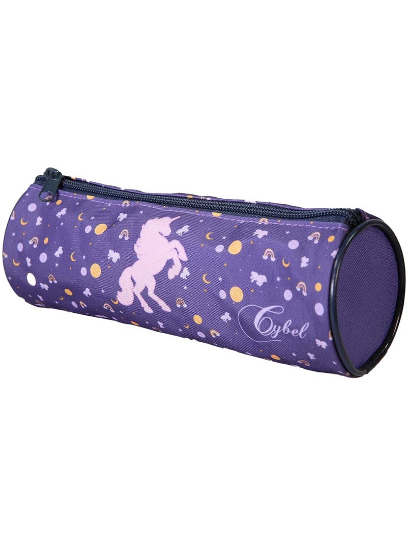 Astuccio rotondo scuola bambina CYBEL viola 1 scomparto con zip Viola - Kiabi