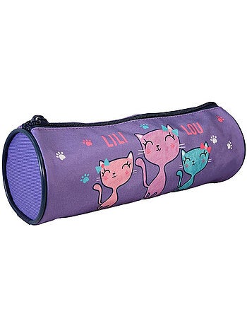 Astuccio rotondo scuola bambina LILI LOU viola 1 scomparto